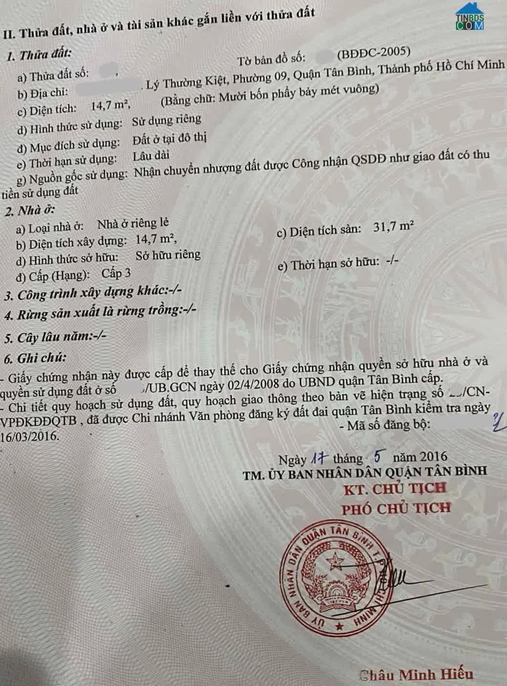 Ảnh Hơn 2 t.ỷ có nhà SHR 3 tầng Lý Thường Kiệt, nở hậu, hẻm 3m thông 1