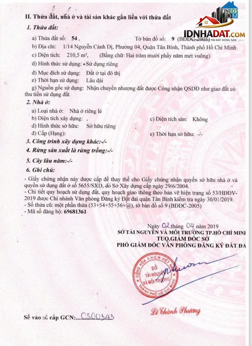 Ảnh Bán Nhà Hẻm Xe Hơi 1/14 Nguyễn Cảnh Dị, Tân Sơn Nhất 1