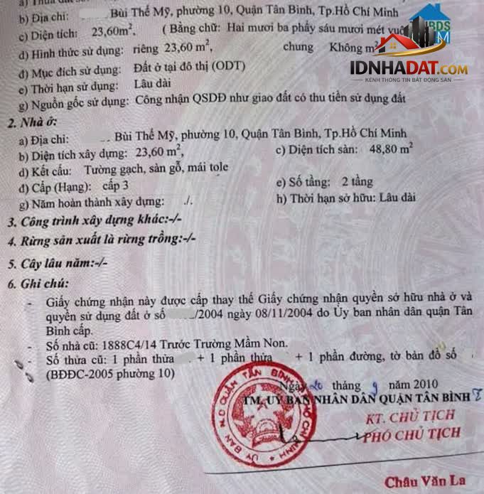 Ảnh 24m2 Bùi Thế Mỹ, hẻm ba gác 1/ thẳng, 2PN, 2ty8 3