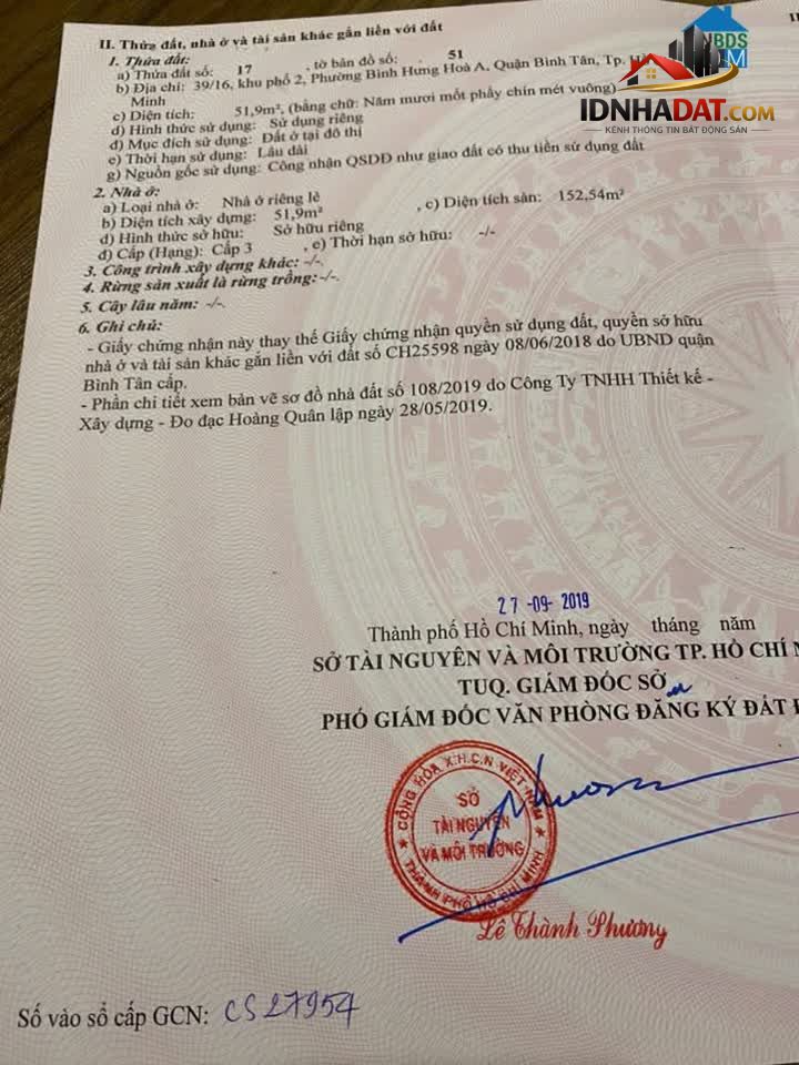 Ảnh Chính chủ bán nhanh nhà 39/16 Lô Tư,Bình Tân, 3