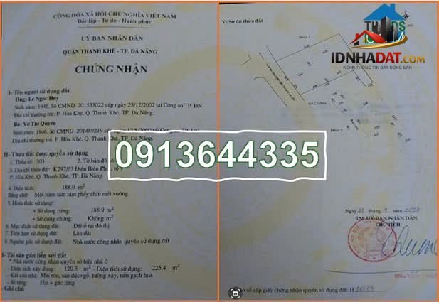 Sở hữu ngay nhà riêng tuyệt đẹp tại Thanh Khê, Đà Nẵng với diện tích 189m², giá cực sốc chỉ 16 tỷ…