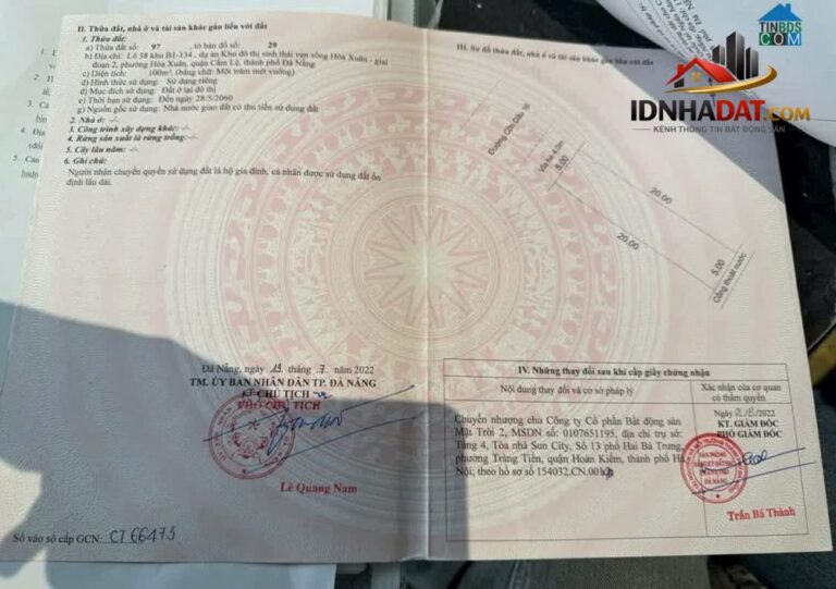 Bán đất Cồn Dầu Hoà Xuân 100m2 chỉ từ 6 tỷ, tuyệt vời cho đầu tư tại Cẩm Lệ, Đà Nẵng