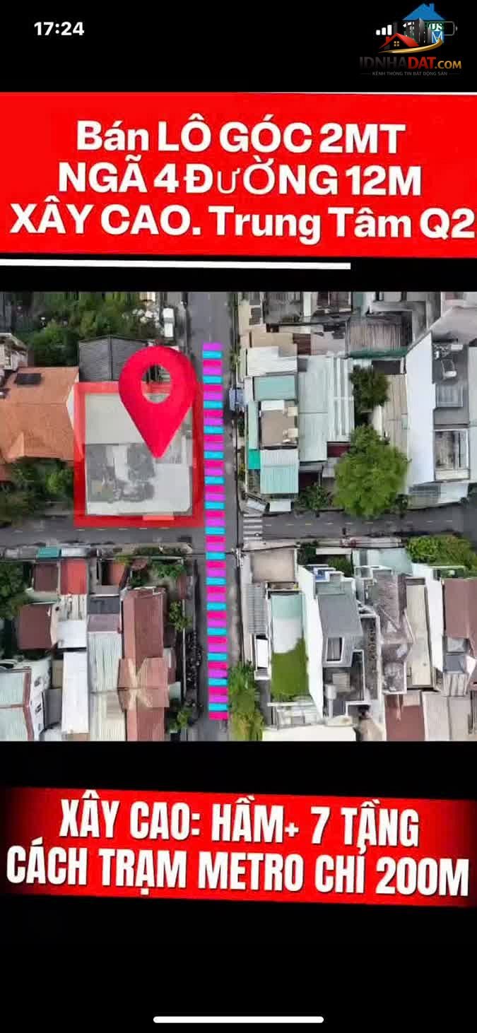 Cơ hội vàng sở hữu ngay đất góc 2 mặt tiền 195m² chỉ 40 tỷ tại Quận 2, Hồ Chí Minh.