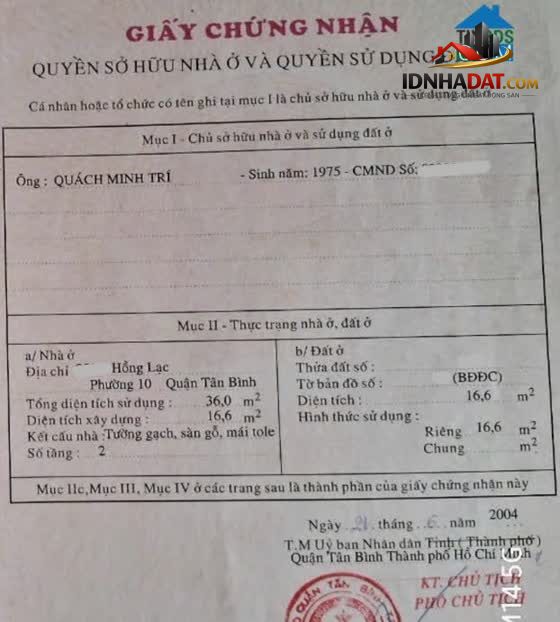 Ảnh 17M2 Hồng Lạc, Hẻm Thông Nở Hậu Chỉ 2 Tỷ 0