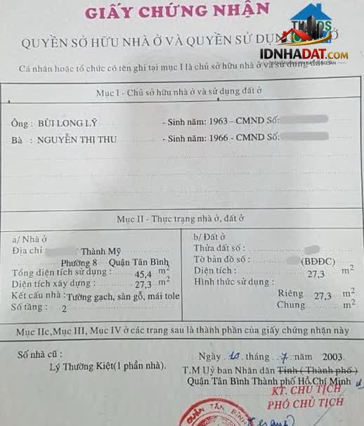 Ảnh Bán nhà 28m2 hẻm thông Thành Mỹ, nở hậu hơn 3 tỷ 0