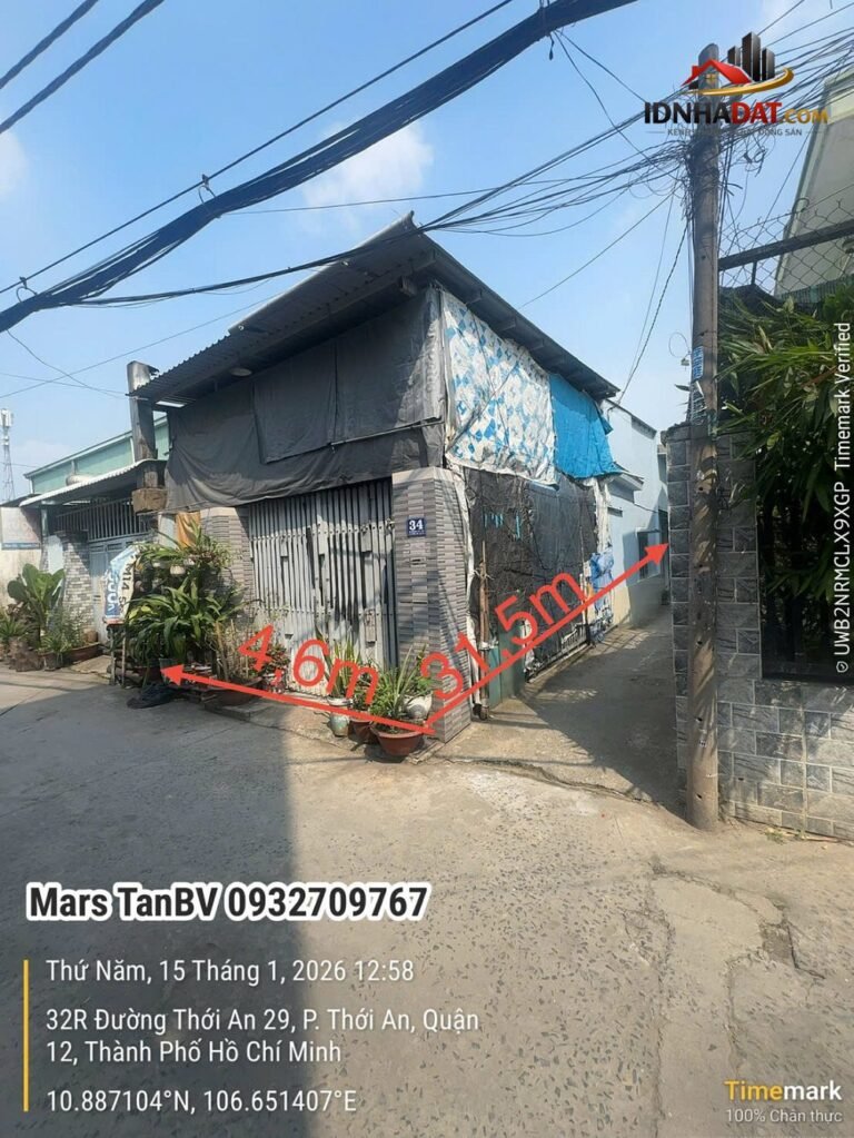 Bán Nhà Đất Thới An 29 – Quận 12 – TP HCM – Diện tích 147.7m2 – Giá 6.3 tỷ
