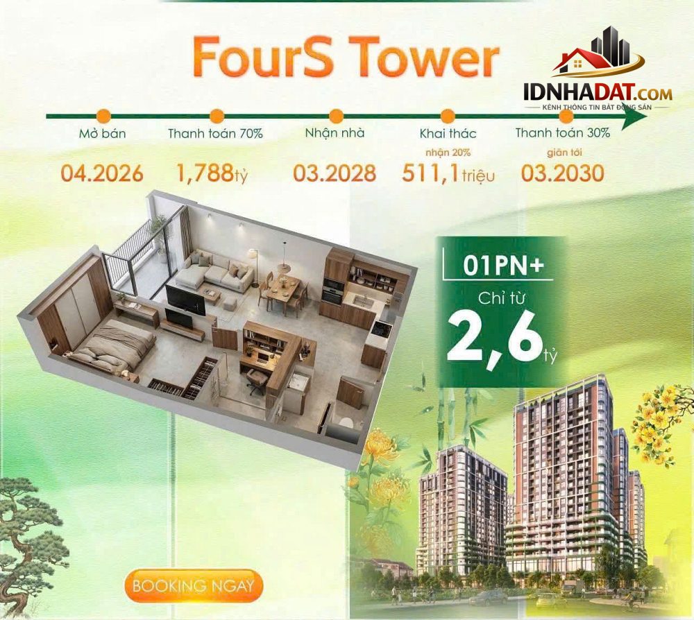 Đợt 1 FourS Tower Sun Group – Phân Khu Cao Tầng Đầu Tiên Hòa Quý, CK 29 – Bán chung cư – Quận Ngũ Hành Sơn – TP Đà Nẵng – Diện tích 70m2 – Giá 55 triệu