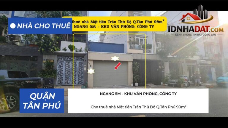 Cho thuê nhà mặt tiền Trần Thủ Độ Q.Tân Phú 90m² – ngang 5m – 15 triệu