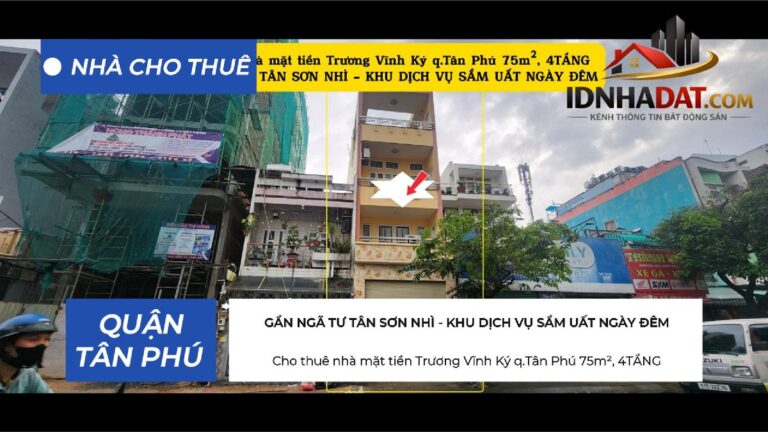 Cho thuê nhà mặt tiền Trương Vĩnh Ký quận Tân Phú 75m², 4 tầng, 32 triệu – khu dịch vụ sầm uất