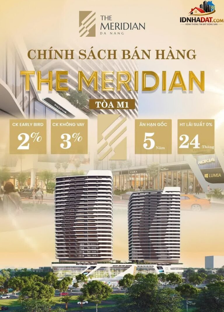 Bán căn hộ chung cư Viễn Đông Meridian Hải Châu Đà Nẵng diện tích 61 m² giá 76 triệu/m²
