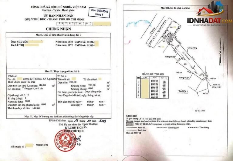Bán đất Thủ Đức Hồ Chí Minh diện tích 200m² giá 10,8 tỷ