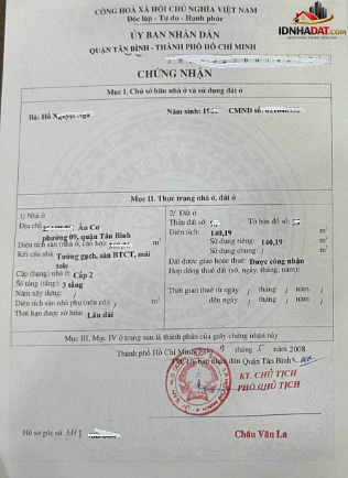Bán nhà đất Đường Lý Thường Kiệt – Phường cũ 9 Quận Tân Bình – Thành phố Hồ Chí Minh 142 m² 15.5 tỷ