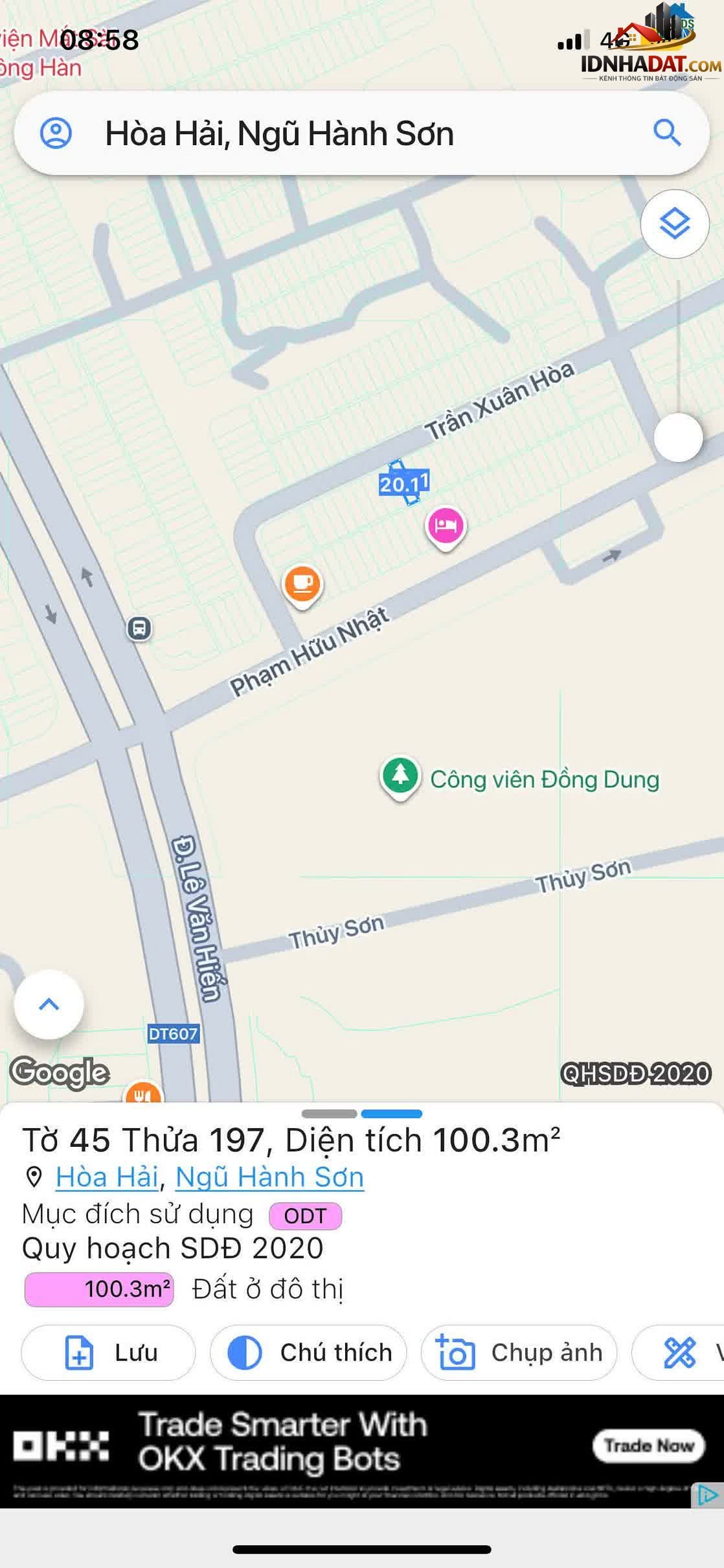 Bán đất Đường Trần Xuân Hòa – Phường cũ Hòa Hải Quận Ngũ Hành Sơn – Thành phố Đà Nẵng 100 m² 5.9 tỷ