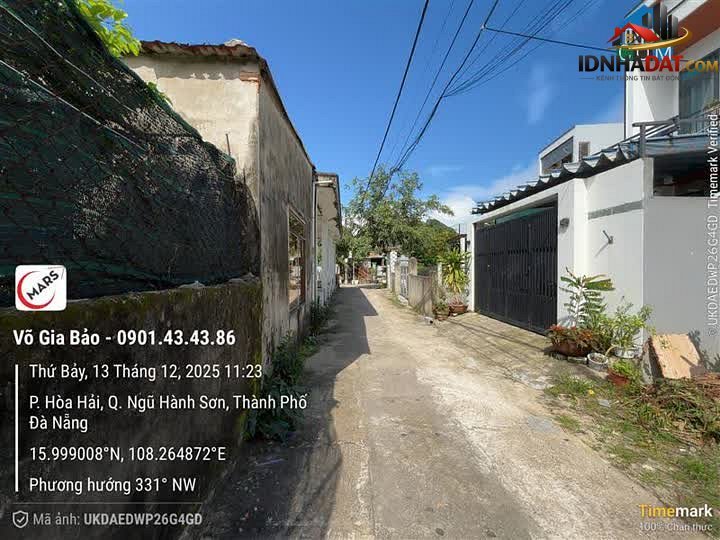 Bán đất Đường Mộc Sơn 3 – Phường cũ Hòa Hải Quận Ngũ Hành Sơn – Thành phố Đà Nẵng 174 m² 4.5 tỷ