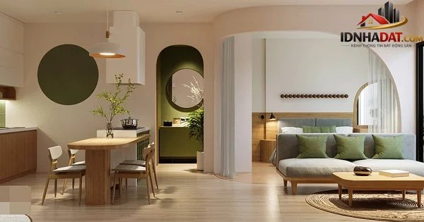 Căn hộ xanh cốm: Thiết kế không gian mở tạo cảm giác rộng rãi và gần gũi với thiên nhiên