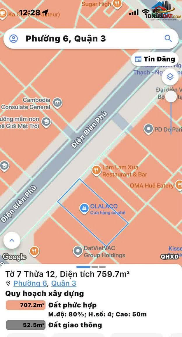 Bán nhà mặt phố Đường Điện Biên Phủ – Quận 3 – Thành phố Hồ Chí Minh 760 m² 37 tỷ