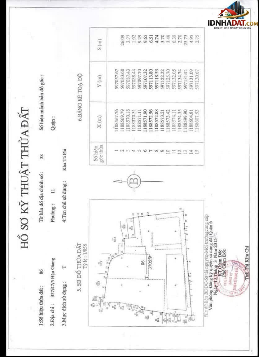 Bán đất Đường Hậu Giang – Quận 6 – Thành phố Hồ Chí Minh 3000 m² 350 tỷ