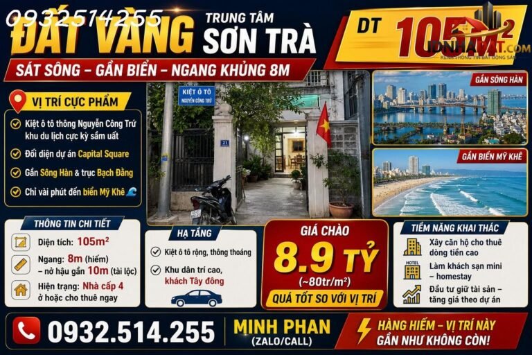 Bán đất An Hải Tây Quận Sơn Trà Thành Phố Đà Nẵng diện tích 105m giá 8 tỷ