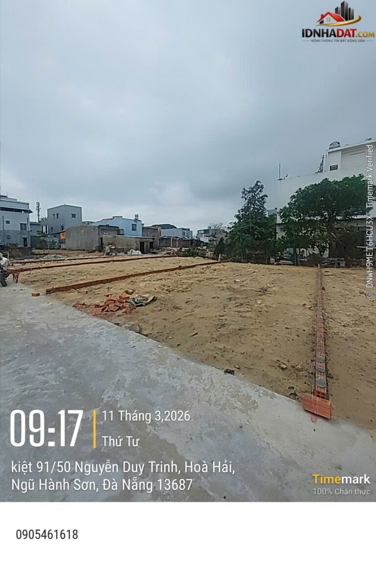 Bán đất kiệt Nguyễn Duy Trinh – Phường cũ Hòa Hải Quận Ngũ Hành Sơn – Phường mới Hòa Hải – Thành phố Đà Nẵng 83m2 3250000000