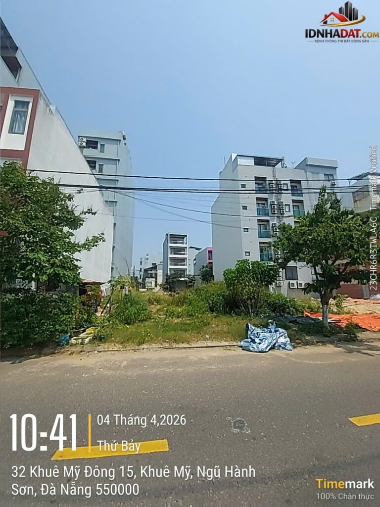 Bán đất đường Khuê Mỹ Đông 15 – Quận Ngũ Hành Sơn – Thành phố Đà Nẵng – 102m2 – 16 tỷ
