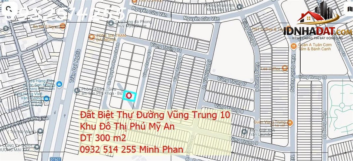 Bán đất biệt thự Phường Hòa Hải Quận Ngũ Hành Sơn Thành Phố Đà Nẵng – 300m2 – 13,5 tỷ