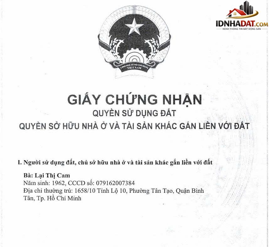 Bán nhà đường tỉnh lộ 10 khu phố 1 phường tân tạo quận bình tân thành phố hồ chí minh – Diện tích 103m2 – Giá 4.75 tỷ
