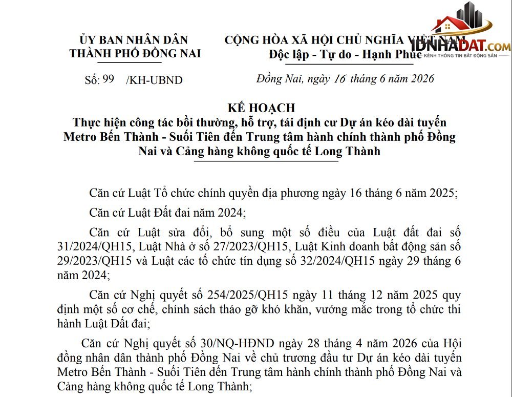 Đồng Nai lên kế hoạch kiểm đếm, thu hồi đất tại 8 phường xã để làm tuyến metro chạy thẳng đến sân bay- Ảnh 2.