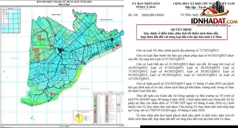 Tách thửa đất ở Cà Mau: Quy định mới và ảnh hưởng đến thị trường bất động sản 2026