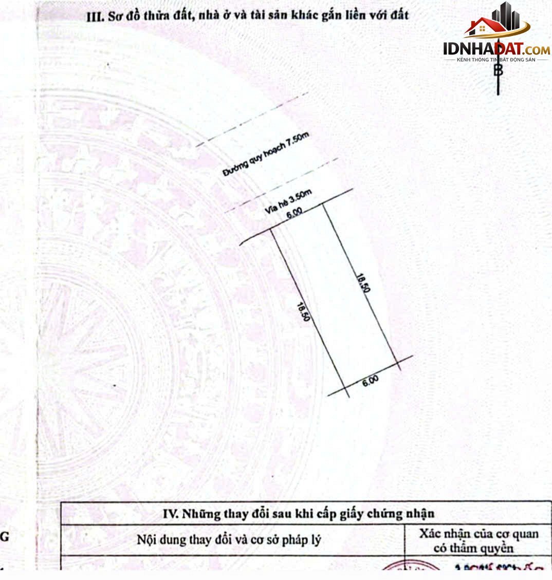 Bán đất đường Thâm Tâm – Phường cũ Hòa Quý Quận Ngũ Hành Sơn – Phường mới Hòa Quý – Thành phố Đà Nẵng 111m2 5.29 tỷ