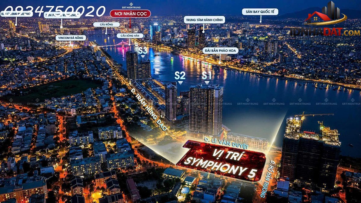 Bán căn hộ symphony 5 tầng 24 trực diện sông hàn, view trọn vịnh đà nẵng – Đường Lê Văn Duyệt – Phường Nại Hiên Đông – Thành phố Đà Nẵng – Diện tích 43m2 – Giá 3306000000