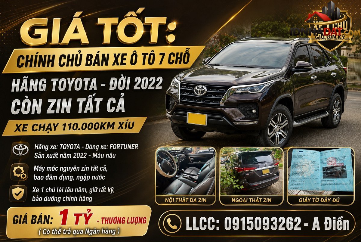 Giá tốt: chính chủ bán xe ô tô 7 chỗ hãng toyota đời 2022 còn zin tất cả Bán nhà đất Đường Tân Sơn Hòa – Phường cũ 2 Quận TP HCM – Phường mới 2 – Thành phố Hồ Chí Minh 1 tỷ