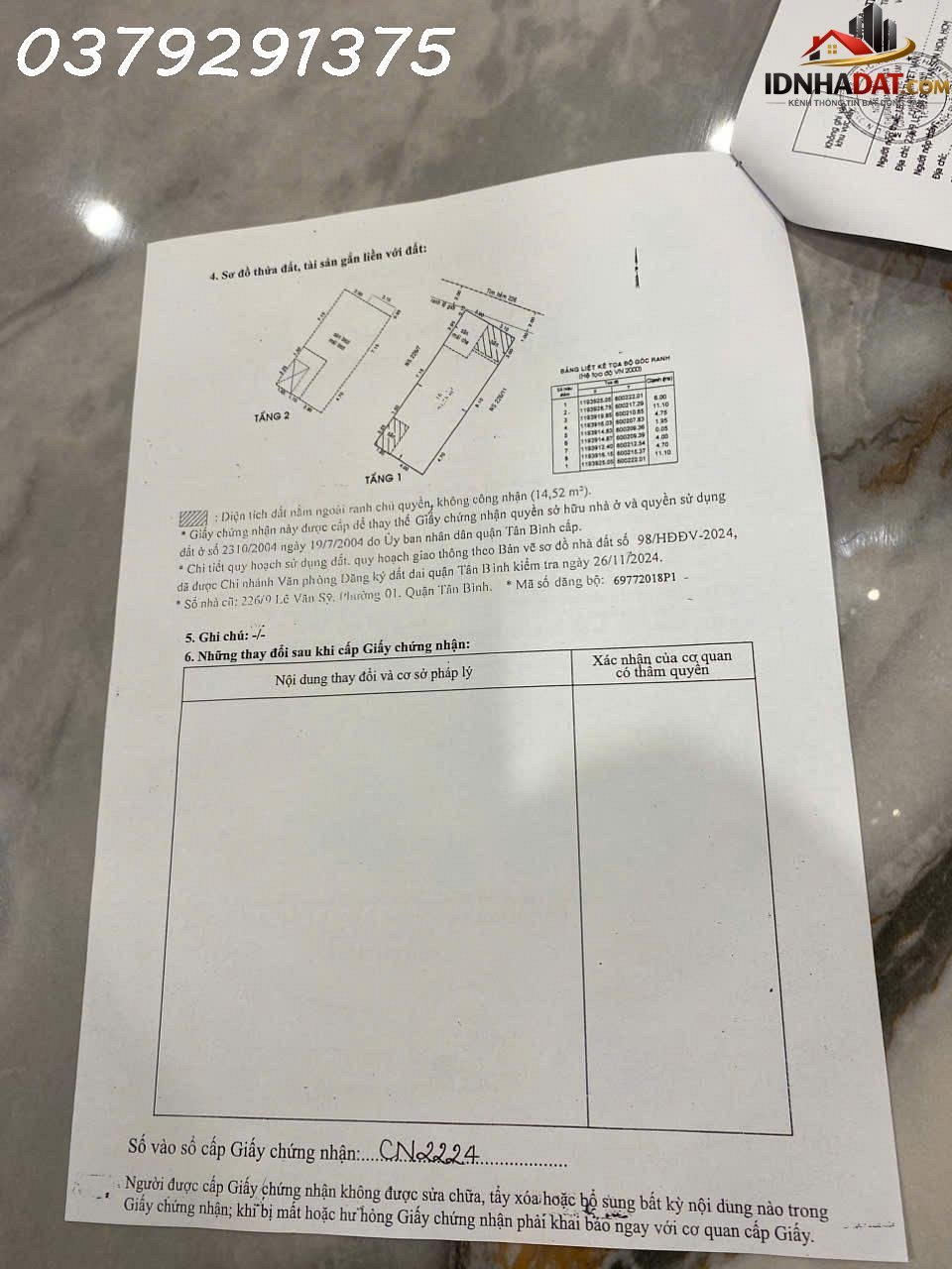 Chính chủ bán nhà riêng 1 trệt 1 lầu Lê Văn Sỹ – Phường cũ Tân Sơn Hòa Quận Tân Bình – Phường mới Tân Sơn Hòa – Thành phố Hồ Chí Minh diện tích 80.2 m2 giá 23 tỷ