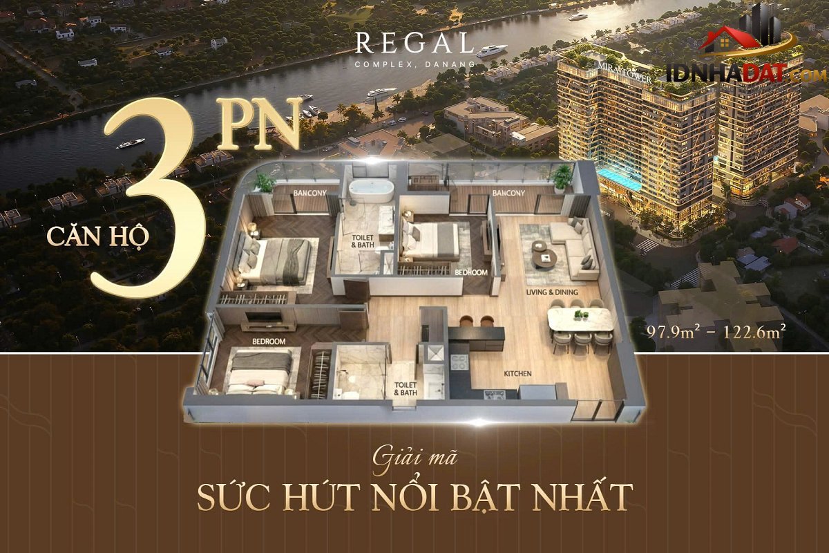 Cơ hội sở hữu căn hội view sông ngắm biển tại regal complex đà nẵng Bán nhà đất Đường Đào Duy Tùng – Phường cũ Mỹ An Quận Ngũ Hành Sơn – Phường mới Mỹ An – Thành phố Đà Nẵng 95m2 7.5 tỷ