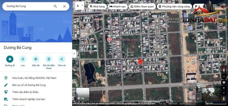 Bán nhanh lô đất Dương Bá Cung – Phường cũ Hòa Xuân Quận Cẩm Lệ – Phường mới Hòa Xuân – Thành phố Đà Nẵng 100m2 4.3 tỷ