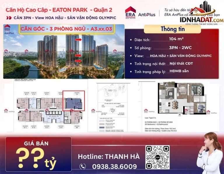 Eaton park – bán căn 3pn có slot oto định da… – Bán nhà trong ngõ, hẻm Huyện An Phú – An Giang giá 15 – 20 tỷ