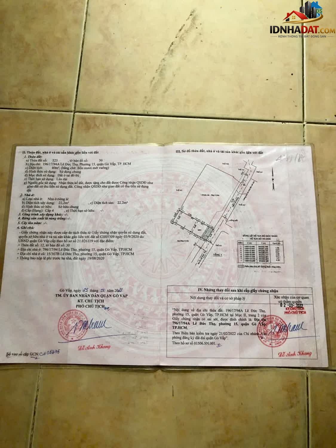 Bán nhà đất Đường Lê Đức Thọ – Phường cũ 15 Quận Gò Vấp – Thành phố Hồ Chí Minh 250 m² 15.9 tỷ