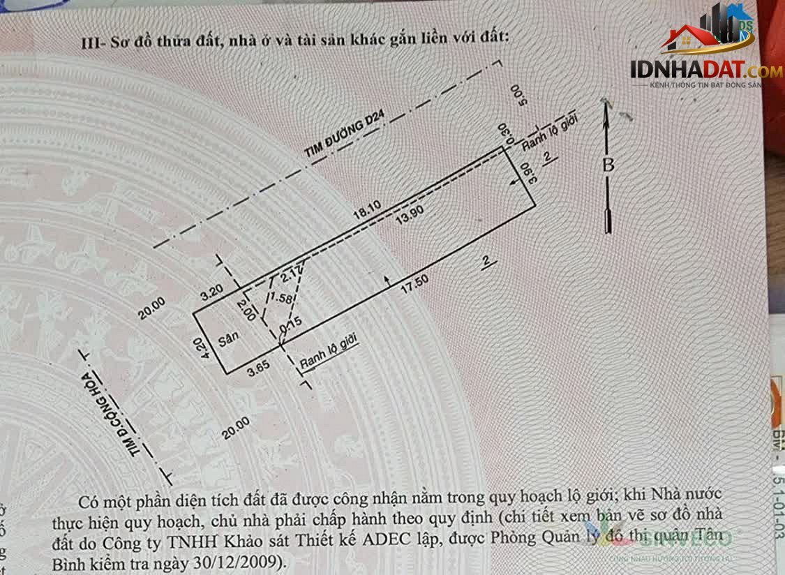Bán nhà đất Đường Cộng Hòa – Phường cũ 13 Quận Tân Bình – Thành phố Hồ Chí Minh – Diện tích 77 m² – Giá 30.4 tỷ