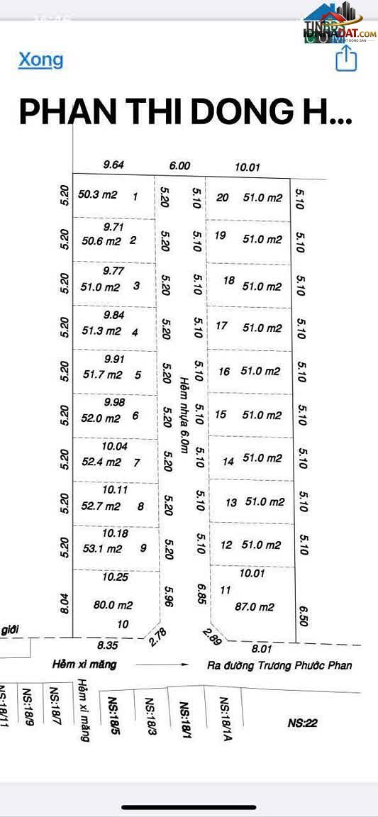 Bán đất Đường Trương Phước Phan – Phường cũ Bình Trị Đông Quận Bình Tân – Thành phố Hồ Chí Minh 1424m² 65000000000