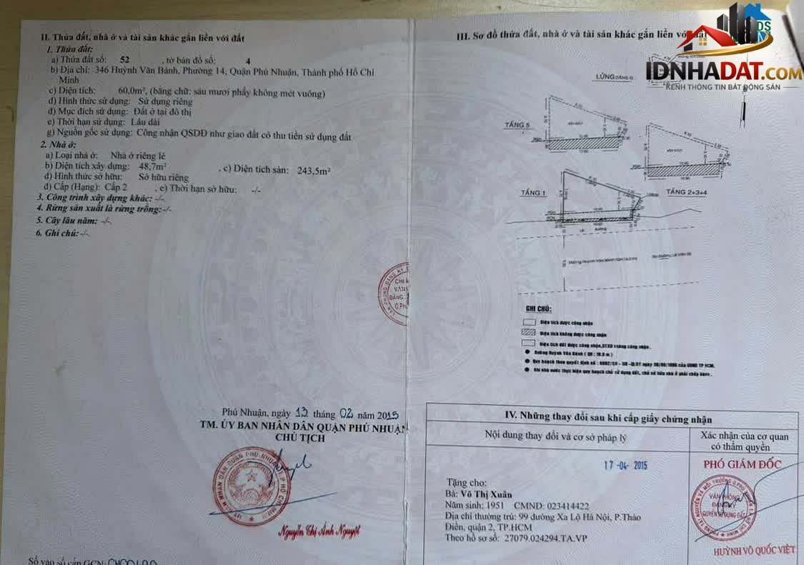 Bán nhà đất Đường Huỳnh Văn Bánh – Phường cũ 13 Quận Phú Nhuận – Thành phố Hồ Chí Minh 60m² 32 tỷ