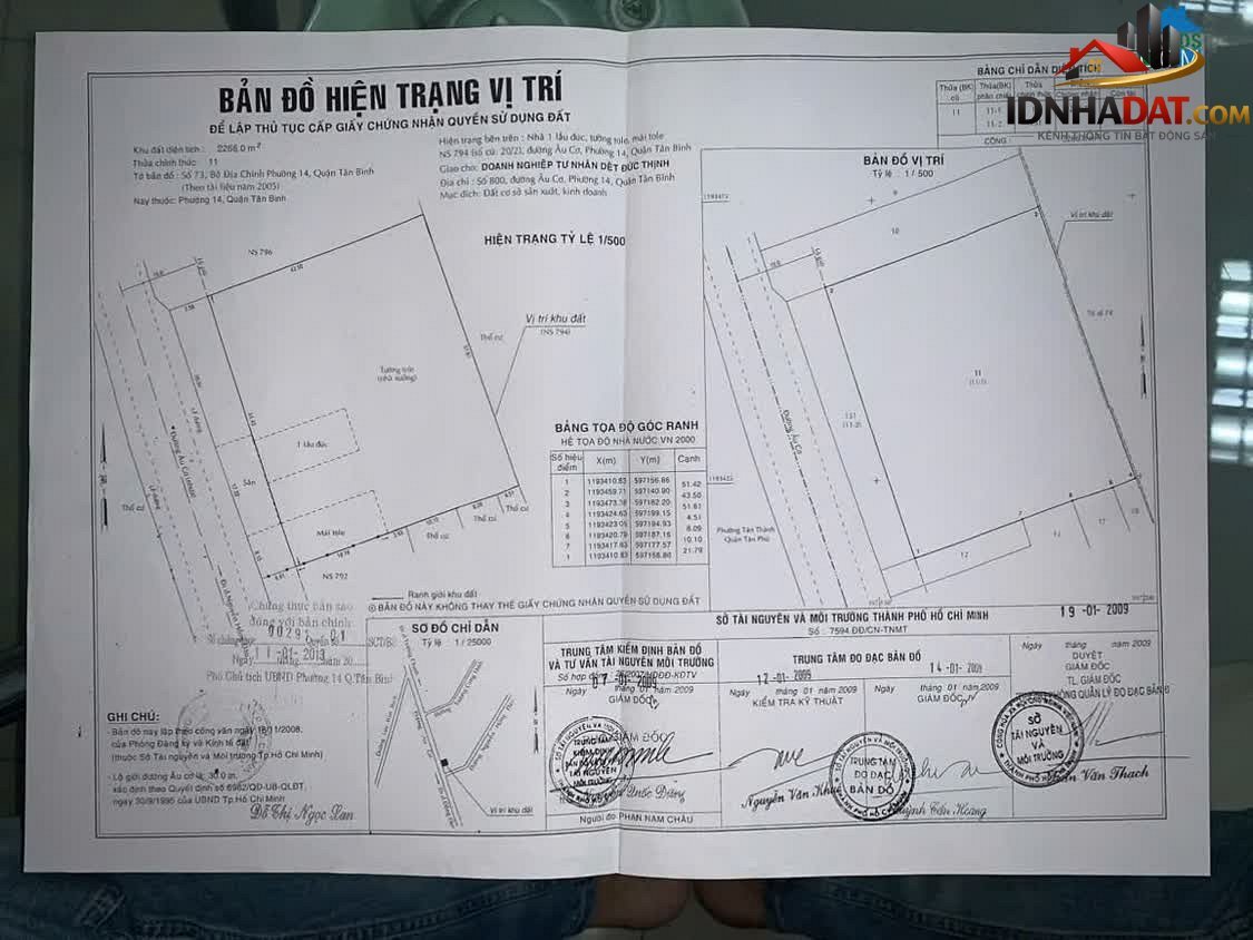 Bán nhà đất Đường Âu Cơ – Phường cũ 14 Quận Tân Bình – Thành phố Hồ Chí Minh 2266 m² 220 tỷ
