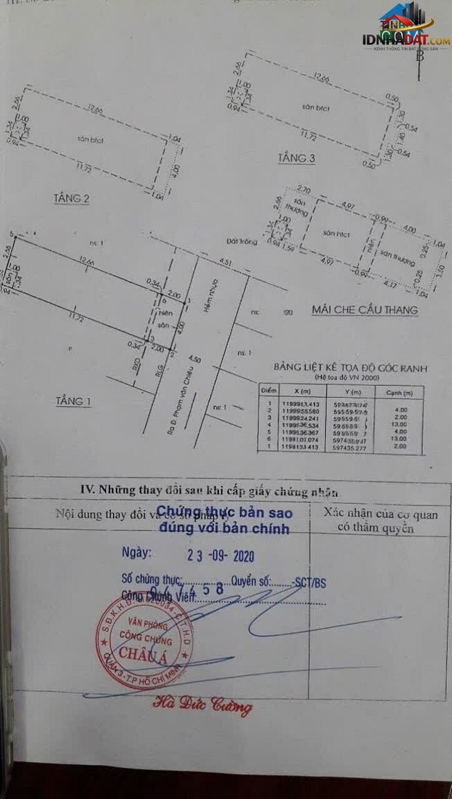 Bán nhà đất Đường Phạm Văn Chiêu – Phường cũ 14 Quận Gò Vấp – Thành phố Hồ Chí Minh – Diện tích 60m² – Giá 7.4 tỷ