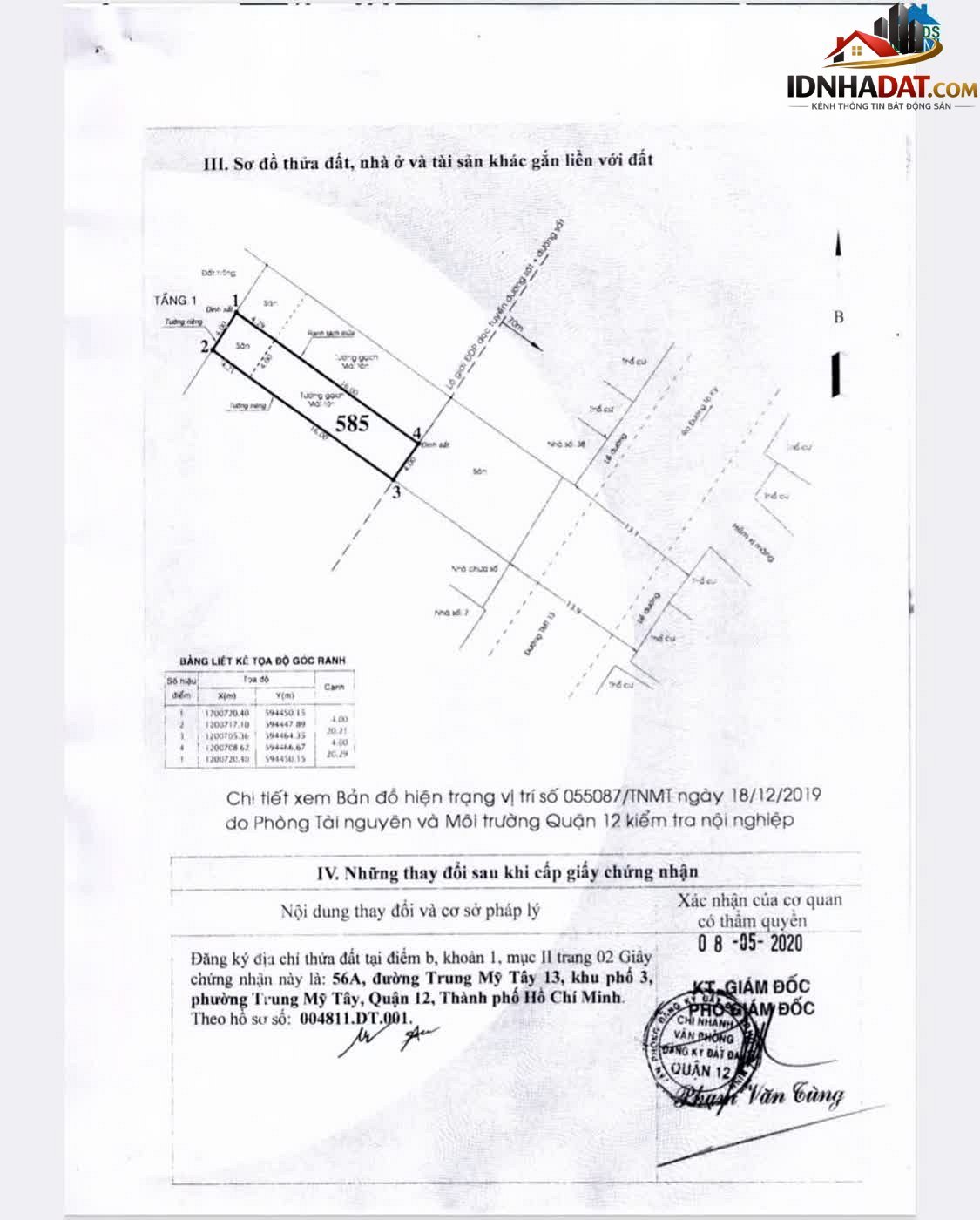 Bán nhà đất Đường Trung Mỹ Tây 13 – Quận 12 – Thành phố Hồ Chí Minh 270 m² 18.99 tỷ