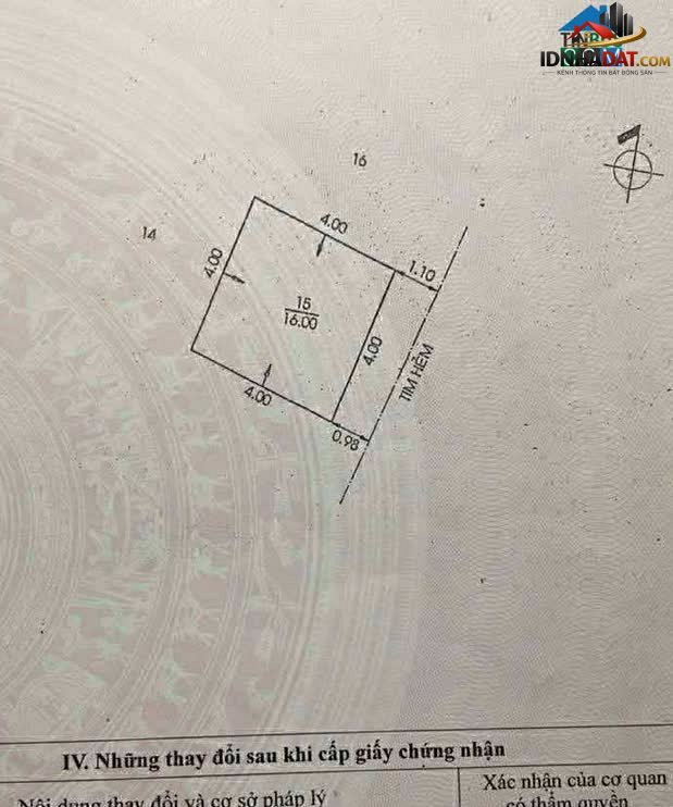 Bán nhà đất Đường Phan Thị Hành – Phường cũ Phú Thọ Hòa Quận Tân Phú – Thành phố Hồ Chí Minh 16m² 2 tỷ