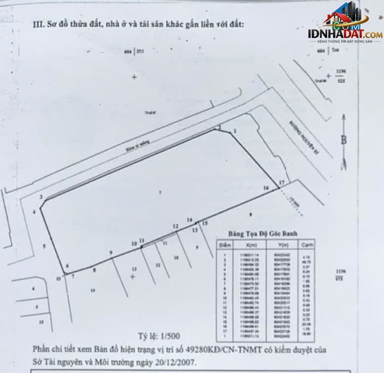 Bán đất Đường Nguyễn Xí – Phường cũ 13 Quận Bình Thạnh – Thành phố Hồ Chí Minh 1100 m2 225 tỷ