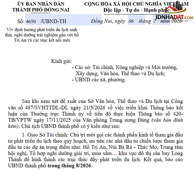Đồng Nai cập nhật quy hoạch đất đai tại Hồ Trị An, Núi Bà Rá - Thác Mơ và đô thị sân bay Long Thành- Ảnh 1.