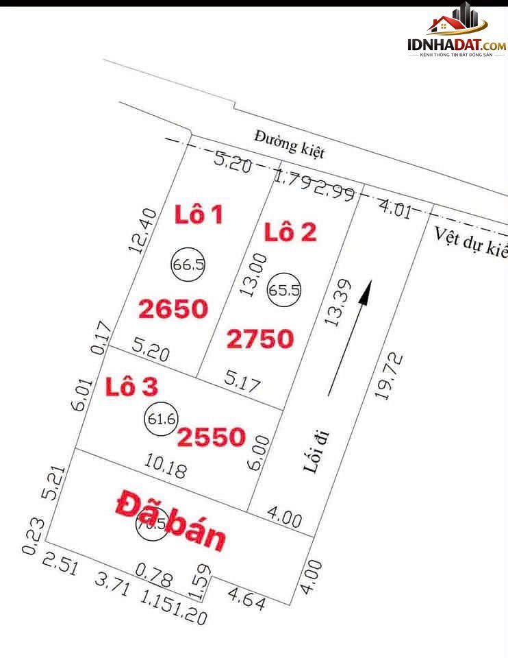 Bán cụm đất kiệt 65 Phạm Như Xương – diện tích 67m2 – giá 2.55 tỷ