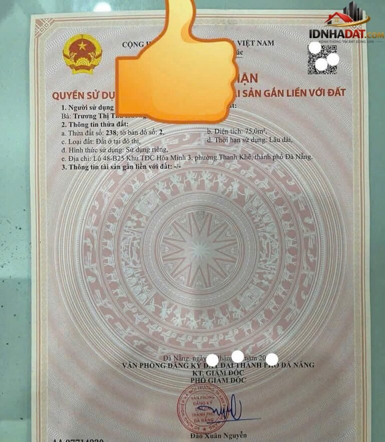 Đất mặt tiền đường lê văn thịnh – gần biển Bán nhà đất Đường Lê Văn Thịnh – Phường cũ Hòa Minh Quận Liên Chiểu – Phường mới Hòa Khánh – Thành phố Đà Nẵng 75m2 5650000000