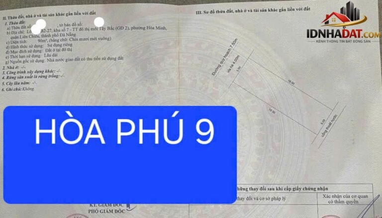 Bán đất mặt tiền đường hòa phú 9 – vị trí đẹ… – Bán đất Quận Liên Chiểu – Đà Nẵng giá 5 – 7 tỷ