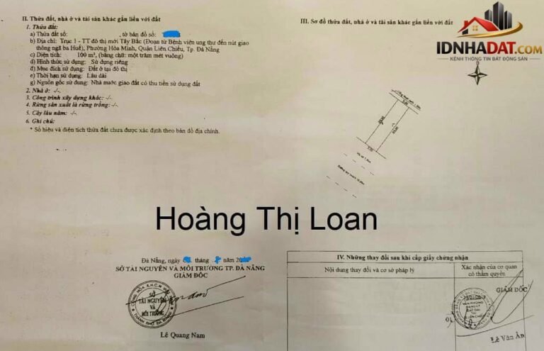 Hàng hiếm – 1 cặp đất hoàng thị loan – vị trí kinh doanh sầm uất Bán nhà đất Đường Hoàng Thị Loan – Phường cũ Hòa Minh Quận Liên Chiểu – Phường mới Hòa Khánh – Thành phố Đà Nẵng 200m2 22 tỷ