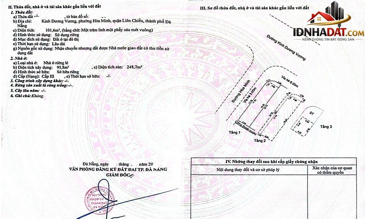 Nhà lô góc 2 mặt tiền – 3 tầng kinh dương vương – vị trí kinh doanh Bán nhà đất Đường Kinh Dương Vương – Phường cũ Hòa Minh Quận Liên Chiểu – Phường mới Hòa Minh – Thành phố Đà Nẵng 102m2 11.4 tỷ